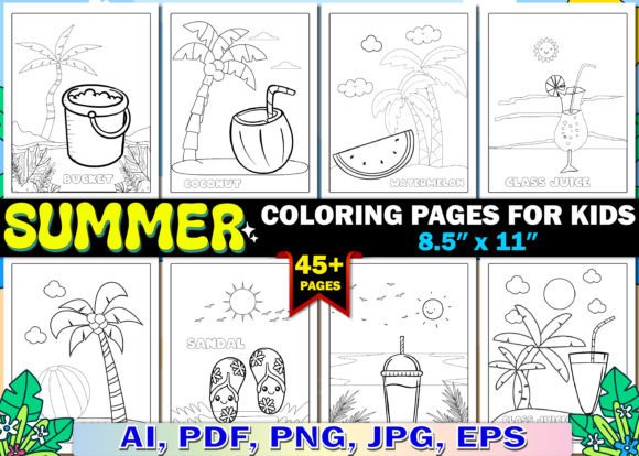 45+ Summer Coloring Pages for Kids