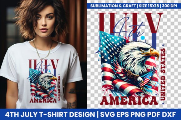 Preview of 4th of July T-shirt, sticker, and sublimation design