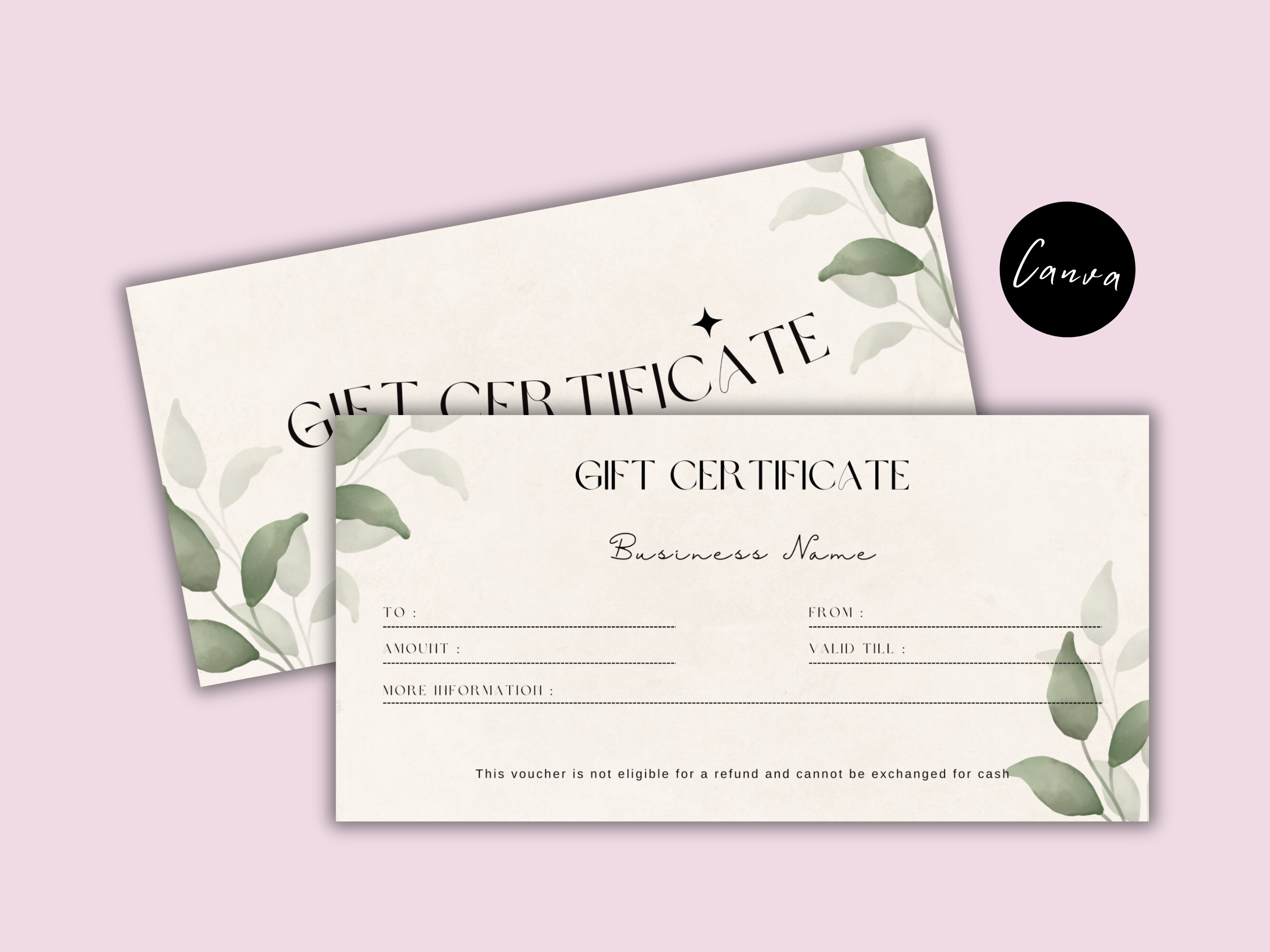 Boho Editable Gift Certificate Template