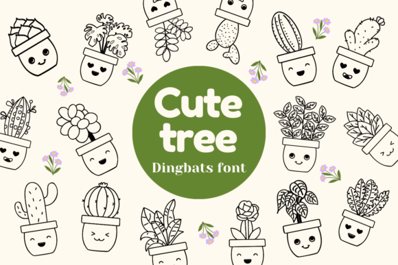 Preview of Cute Tree dingbat font
