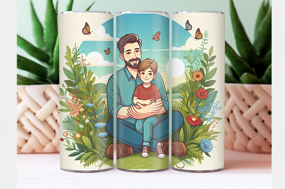 Father's Day Tumbler Wrap Graphic by Crafted Wonders · Creative Fabrica