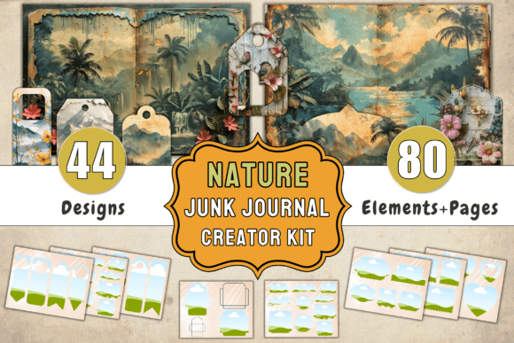 Nature Junk Journal Kit +Canva Templates