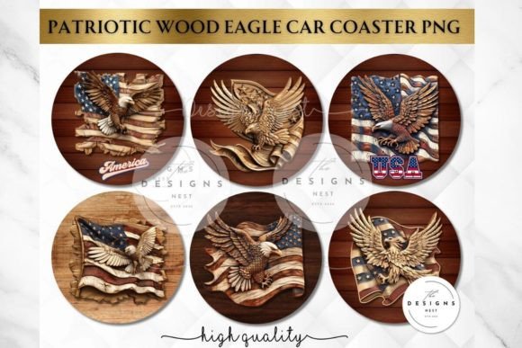 Patriotic Car Coaster PNG Bundle