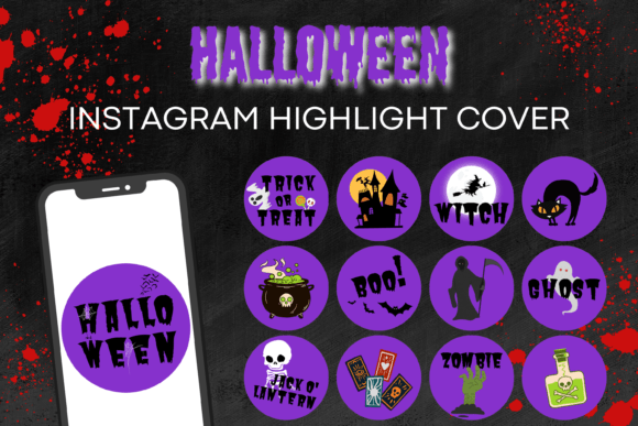 Purple Halloween Instagram Highlights