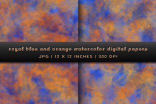 Royal Blue and Orange Digital Papers Graphic by Pugazh Logan · Creative ...