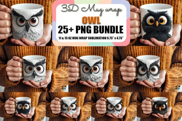 Sarcastic Owl Face 3d Mug Wrap Bundle Graphics
