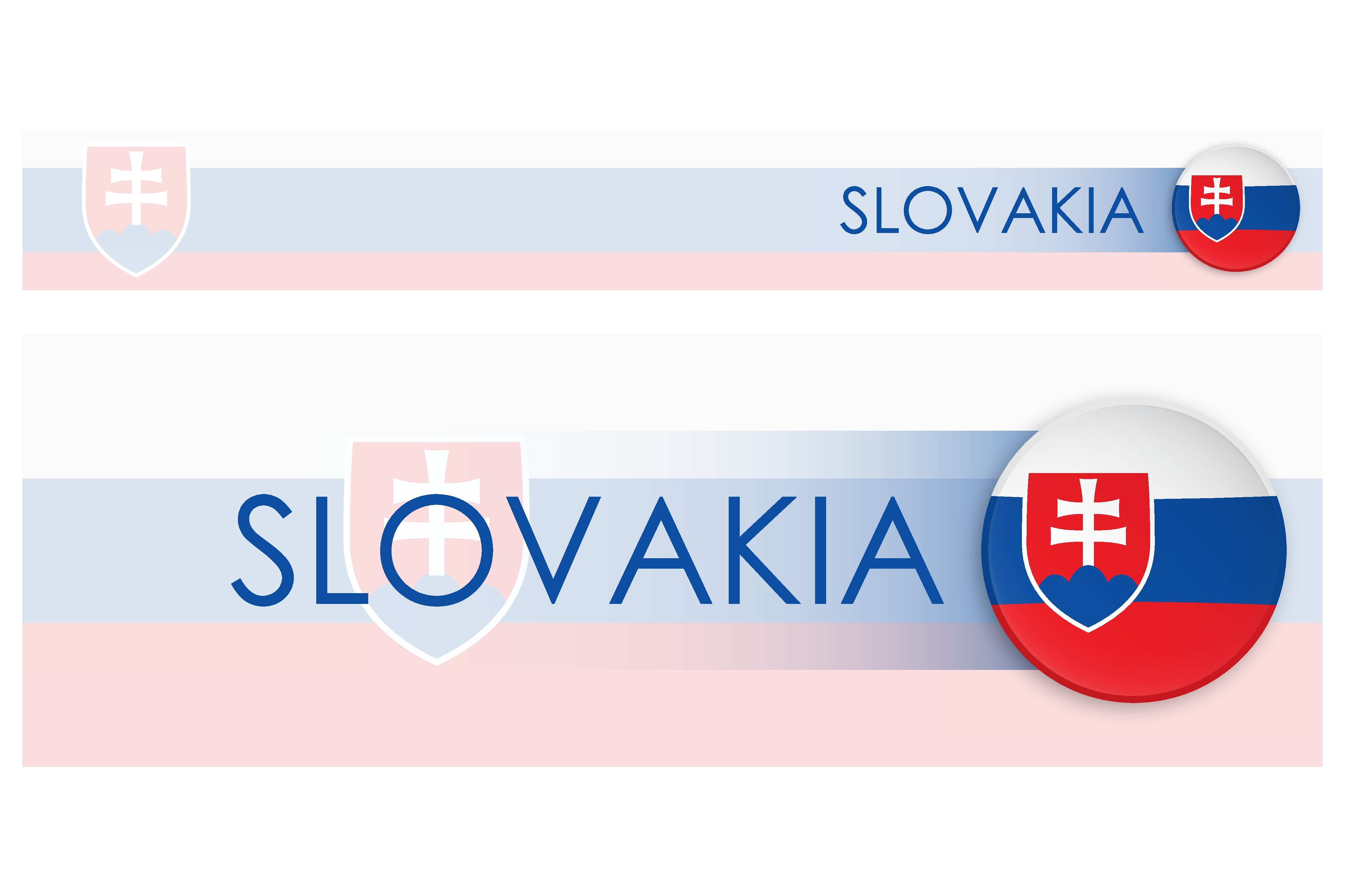 Slovakia Flag Horizontal Web Banner 