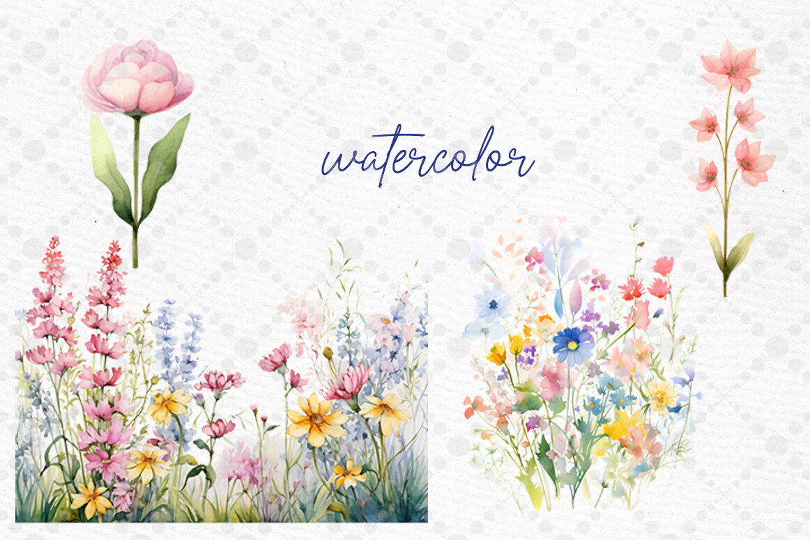 Spring Flowers Clipart Wild Flowers PNG - photo 2