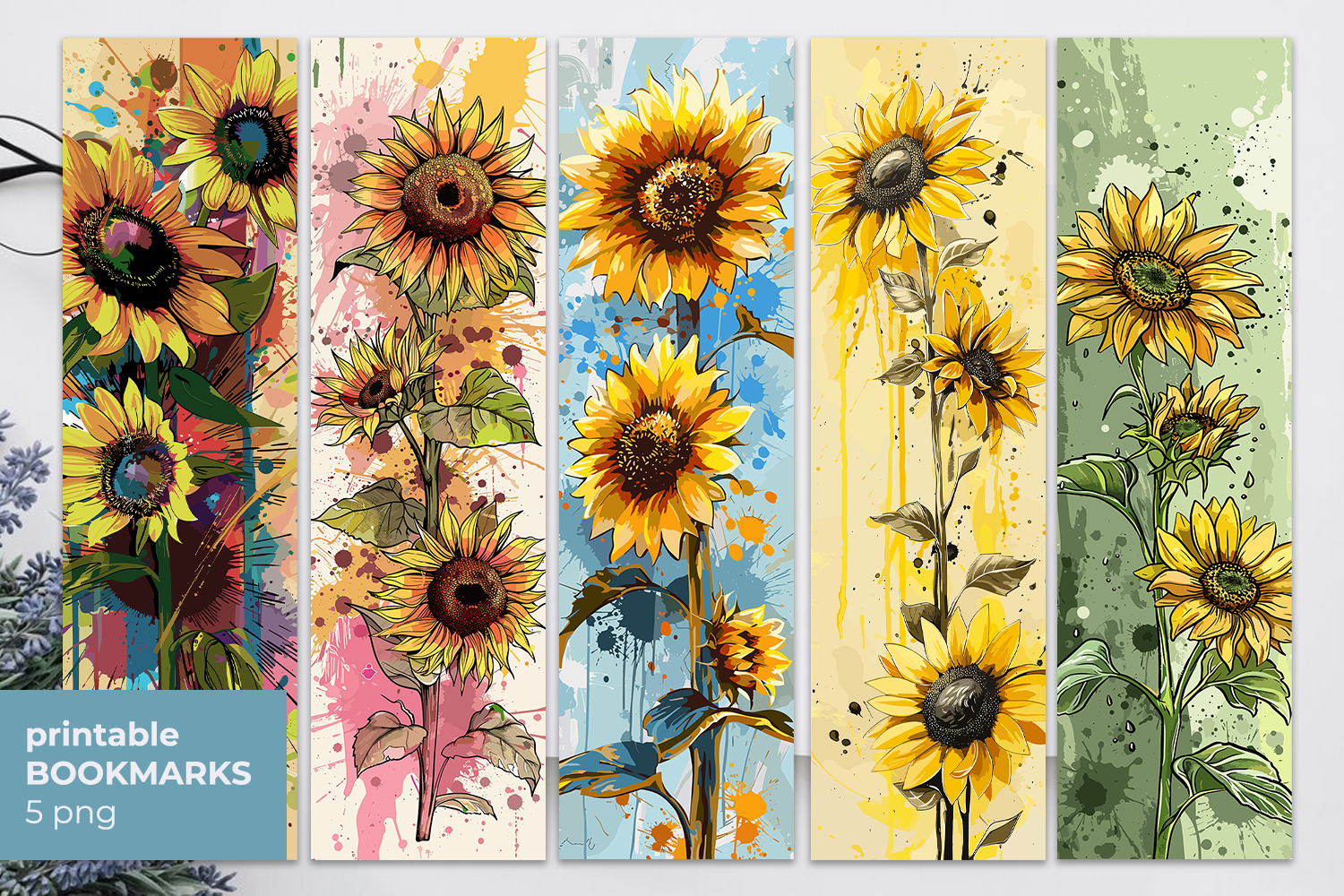 Sunflowers Bookmarks, Bookmark Png