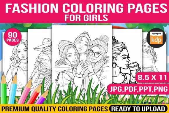90+ Fashion Coloring Pages for Girls