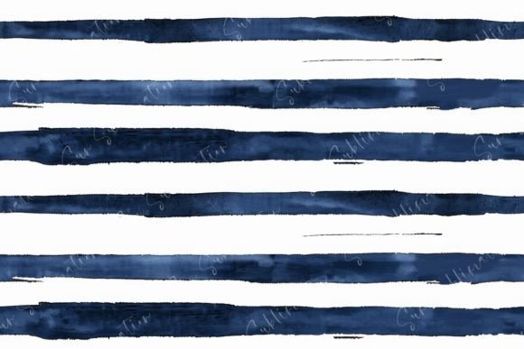 Blue Watercolor Stripes Seamless Pattern Gráfico Patrones de Papel Por Sun Sublimation