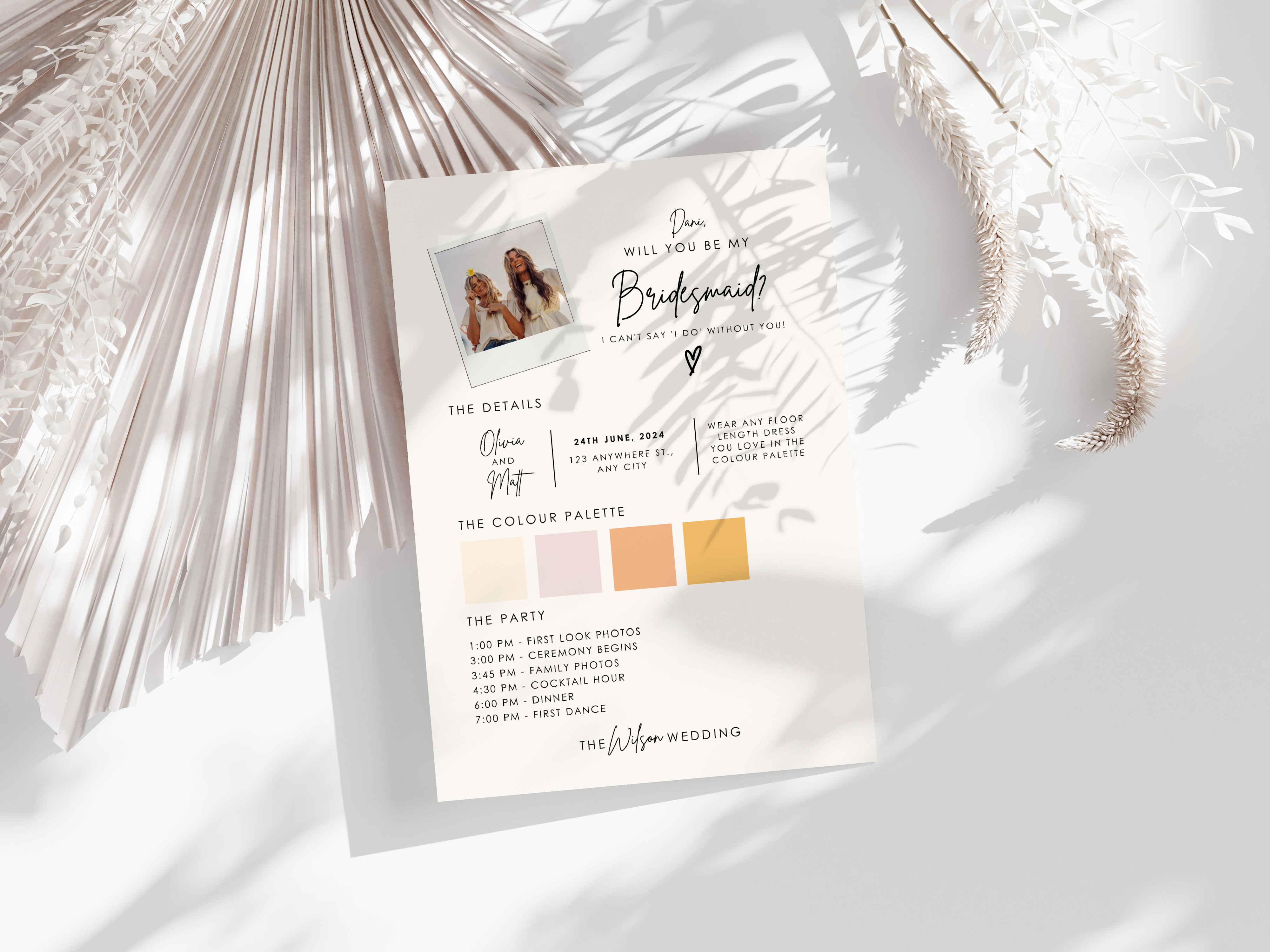 Bridesmaid Proposal Card Template, Edita