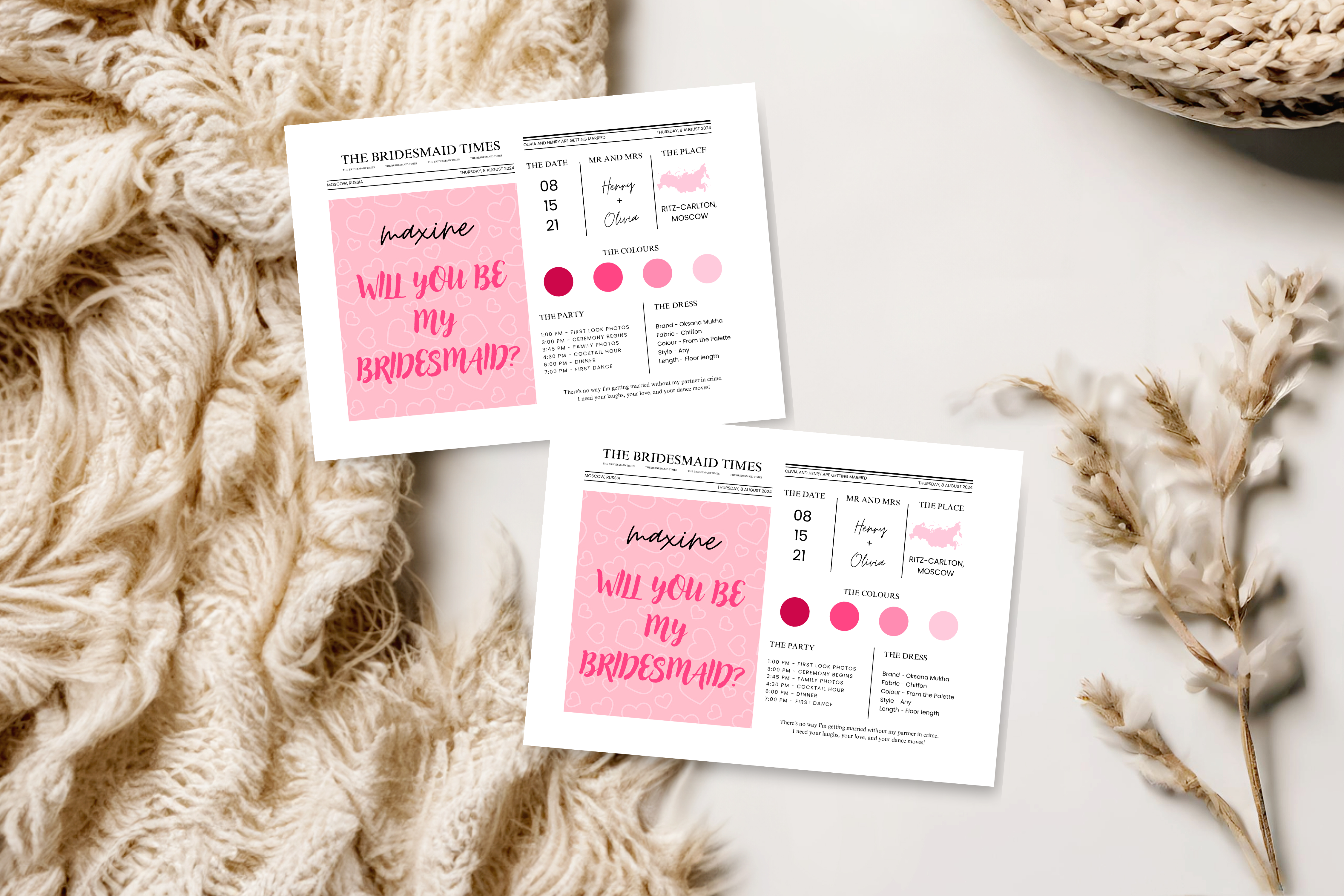 Bridesmaid Proposal Card Template, Edita