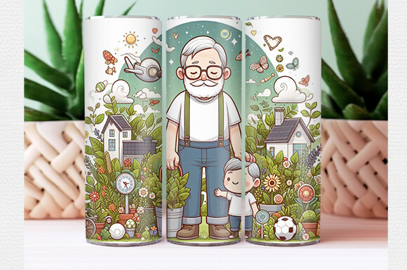 Father's Day Tumbler Wrap Graphic by Crafted Wonders · Creative Fabrica