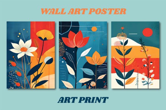 Floral Boho Modern Poster Wall Art Gráfico Ilustraciones Imprimibles Por Vectalux