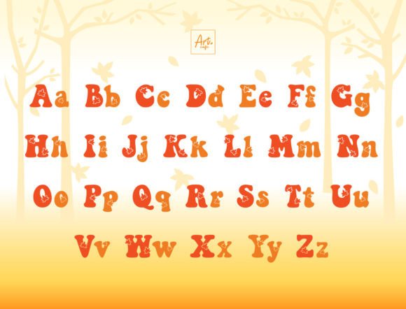 Groovy Autumn Font PNG with transparent background - Preview 1