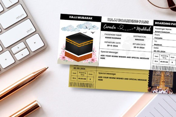 Hajj Boarding Pass Editable Hajj Ticket