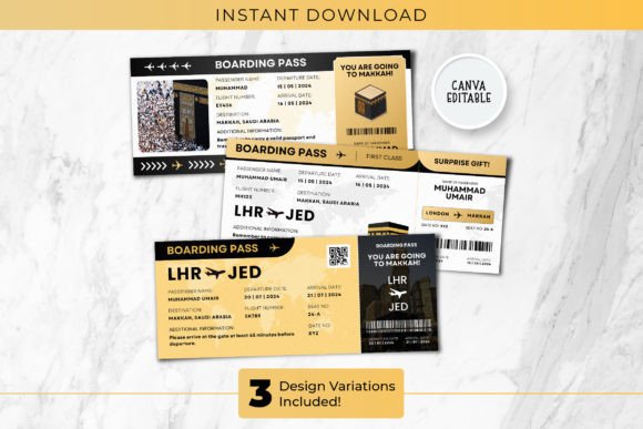 Hajj Travel Ticket Makkah Boarding Pass