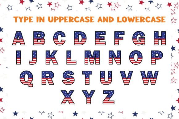 Independence 4th of July Font PNG with transparent background - Preview 1