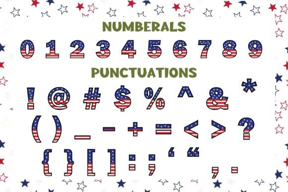 Independence 4th of July Font PNG with transparent background - Preview 2