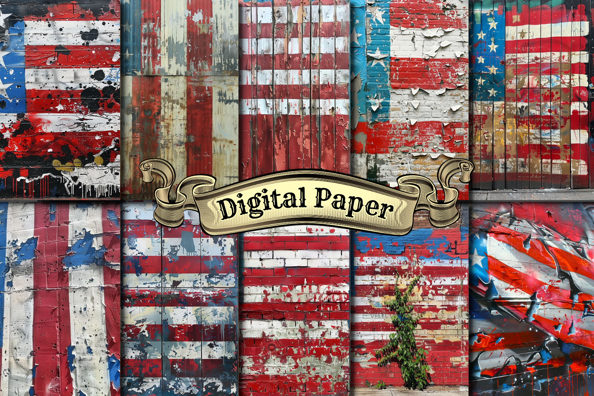 Independence Day Digital Paper Pack Graphic by craftsmaker · Creative ...