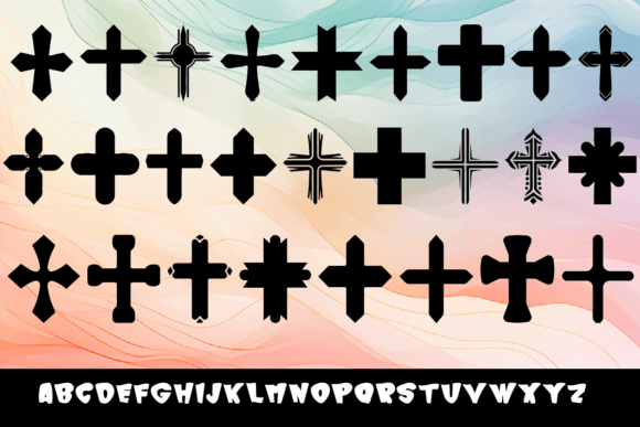 Lucky Cross Font PNG with transparent background - Preview 1