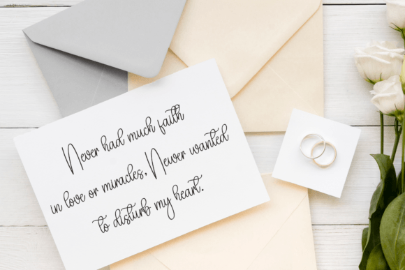Malissa Calligraph Font PNG with transparent background - Preview 2