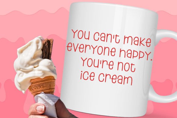 Melt Ice Cream Font PNG with transparent background - Preview 2