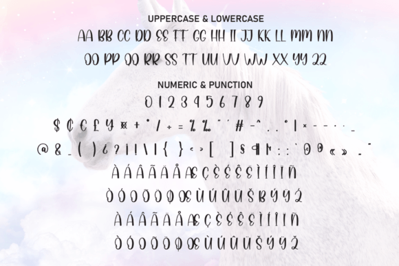 Monday Unicorn Font PNG with transparent background - Preview 6