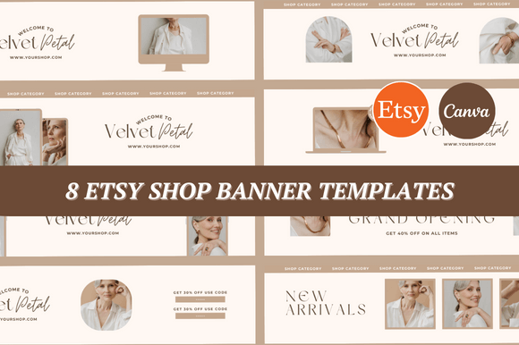 Neutral Beige Etsy Banner Graphic Etsy Shop Graphics By FolieDesign