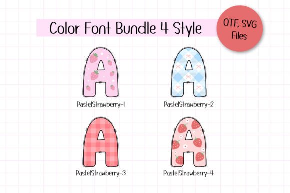 Pastel Strawberry Font PNG with transparent background - Preview 1