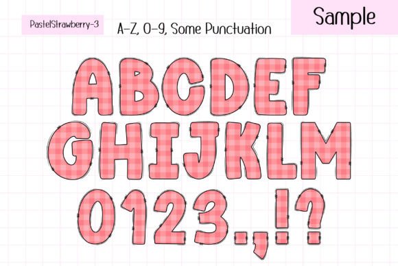 Pastel Strawberry Font PNG with transparent background - Preview 4