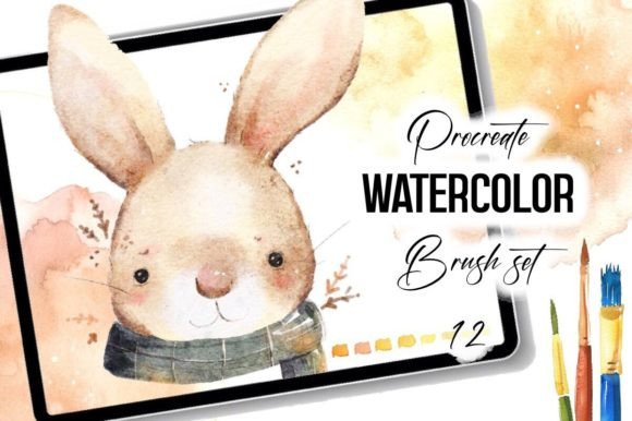 Procreate Watercolor Brush Set Graphic Brushes By Design shop