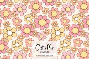 Retro Daisy Flower Pattern Graphic by CatAndMe · Creative Fabrica