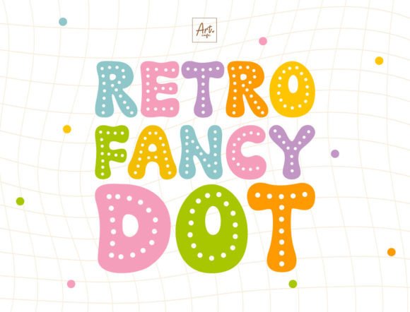 Preview specimen of Retro Fancy Dot decorative font