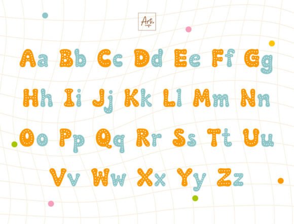 Retro Fancy Dot Font PNG with transparent background - Preview 1
