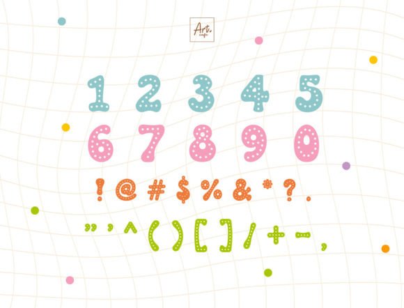 Retro Fancy Dot Font PNG with transparent background - Preview 2