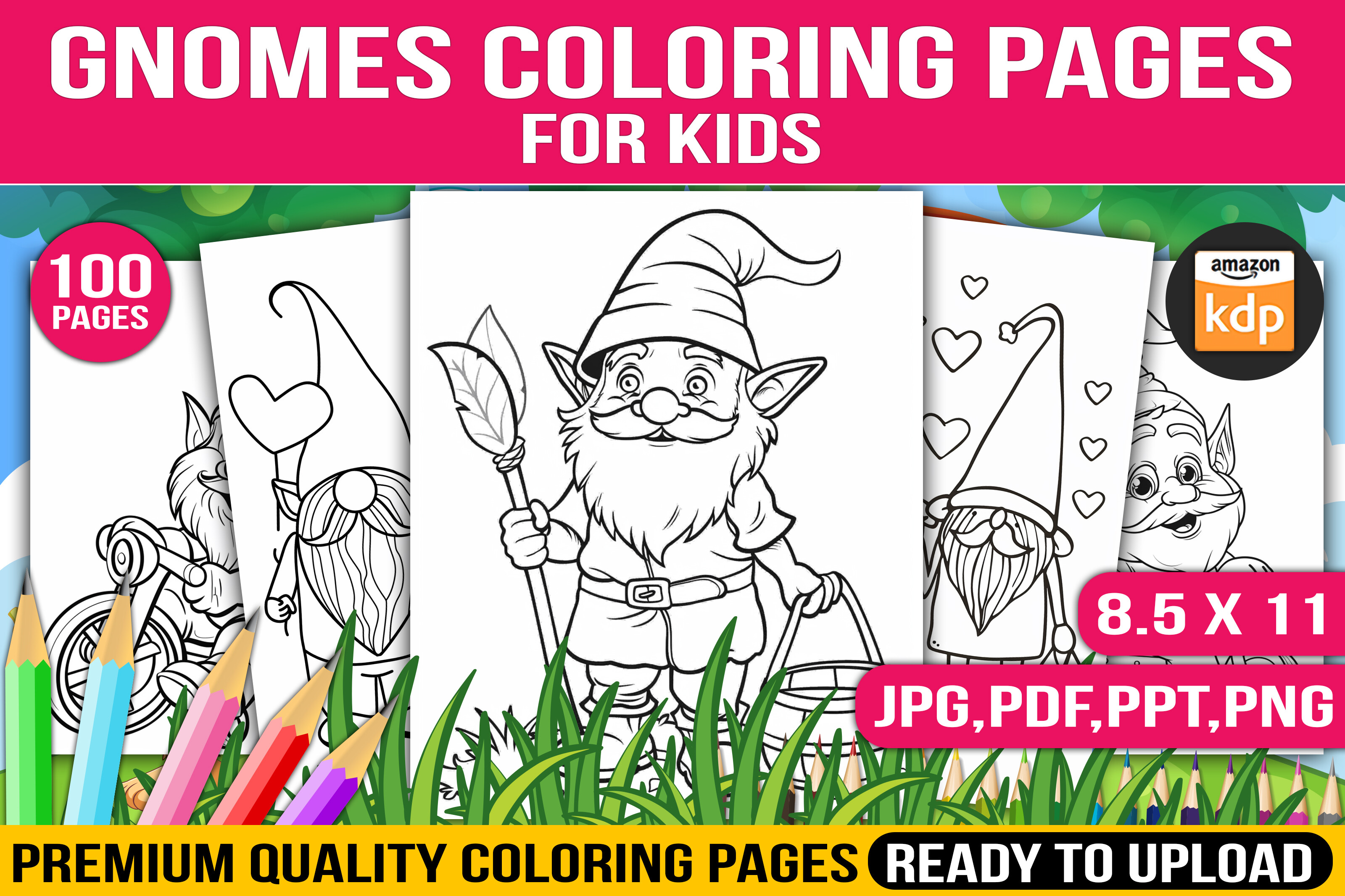 100 Gnome Coloring Pages for Kids