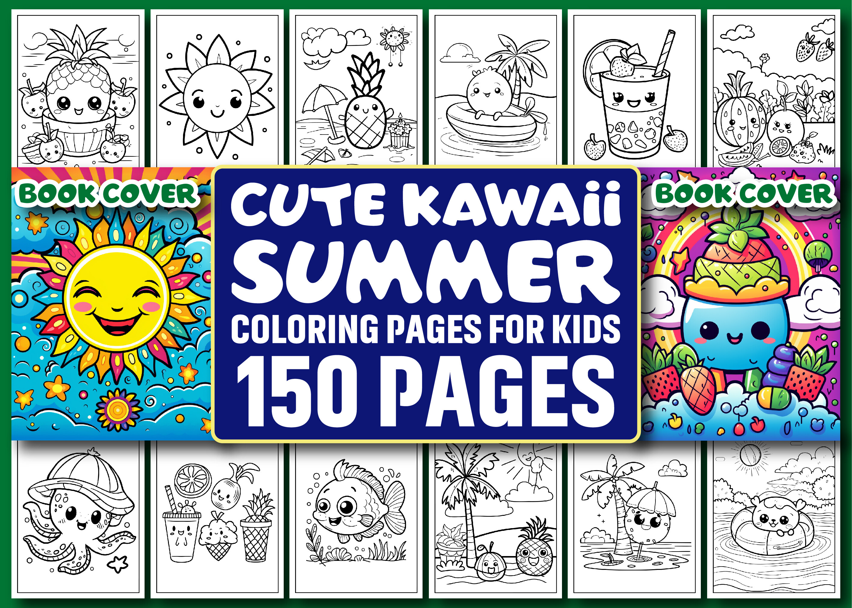 150 Cute Kawaii Summer Coloring Pages