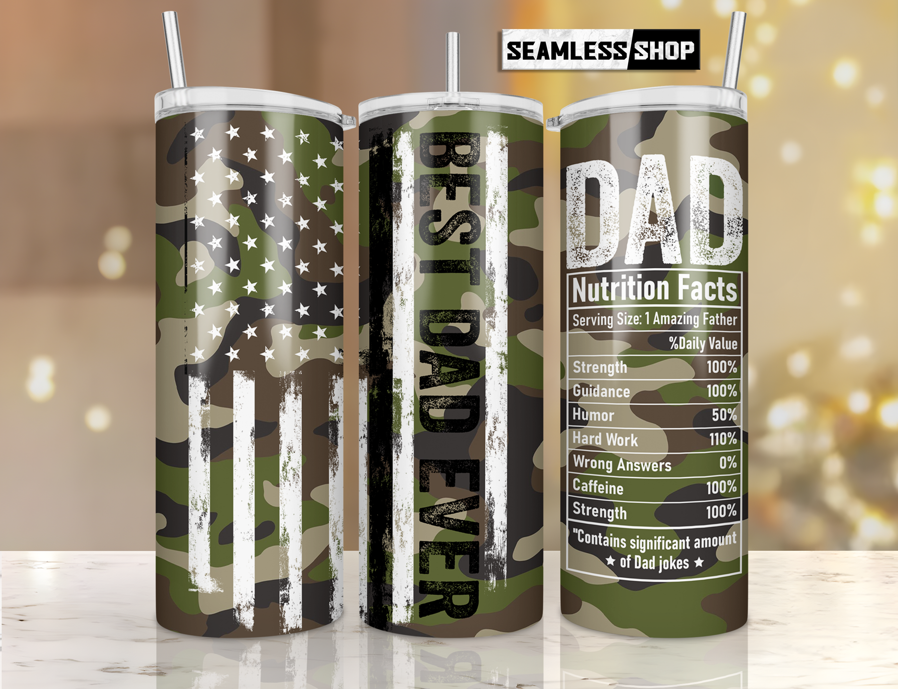 Best Dad Ever Tumbler Wrap Sublimation Graphic by SeamlessShop ...