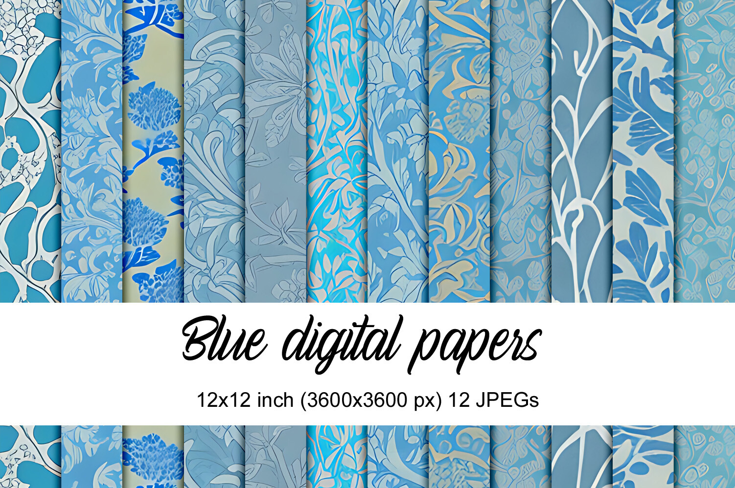 Blue Digital Papers Graphic by Andrea Kostelic · Creative Fabrica
