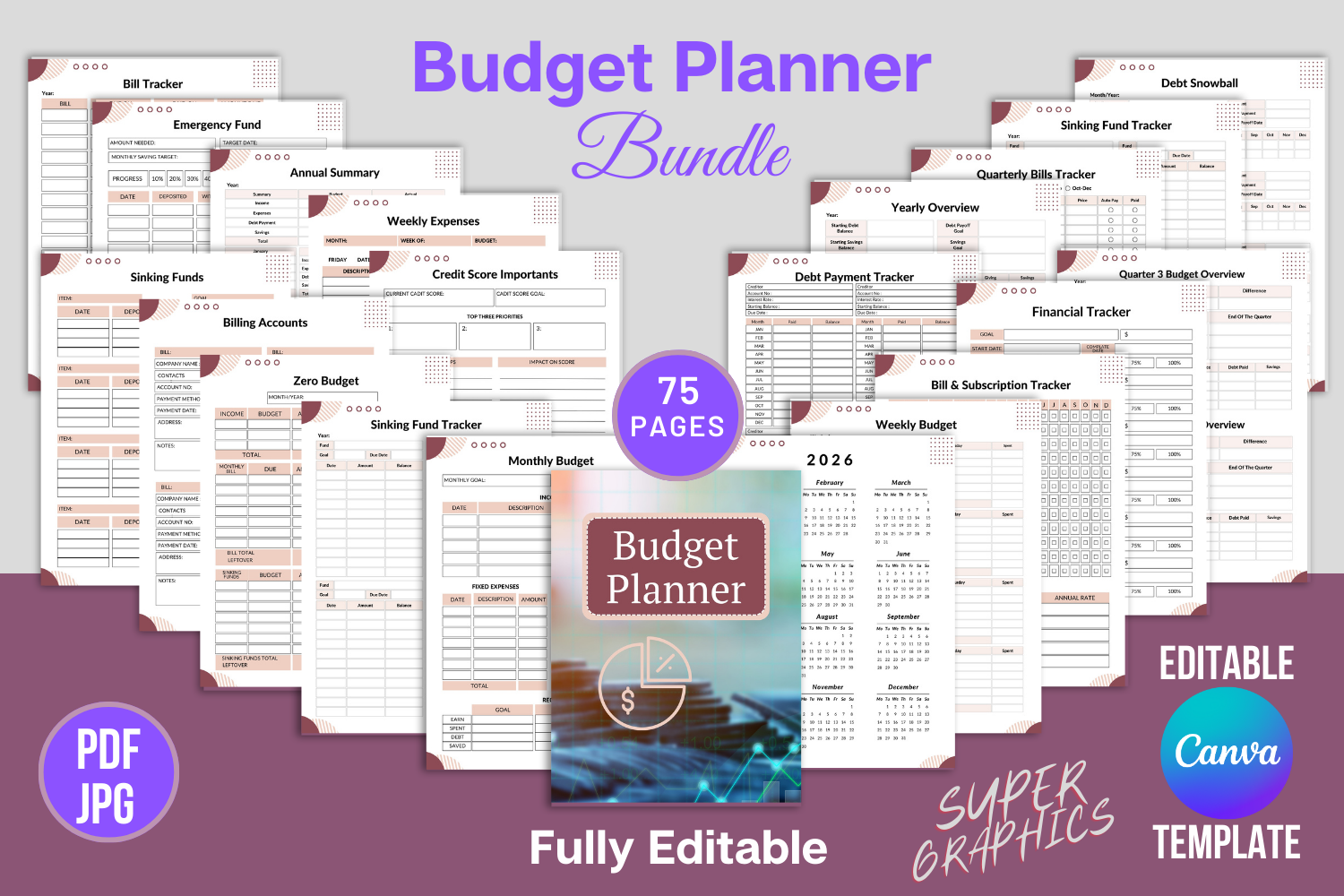 Budget Planner Bundle | Canva Template