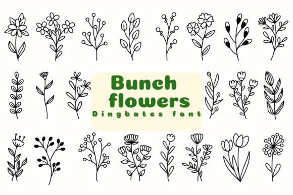 Bunch Flowers Dingbats Font By Chonada