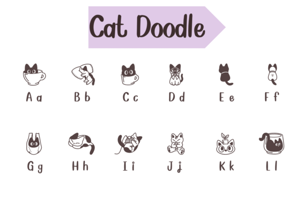 Cat Doodle Font - Preview 1