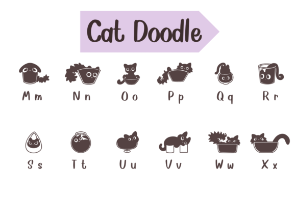 Cat Doodle Font - Preview 2