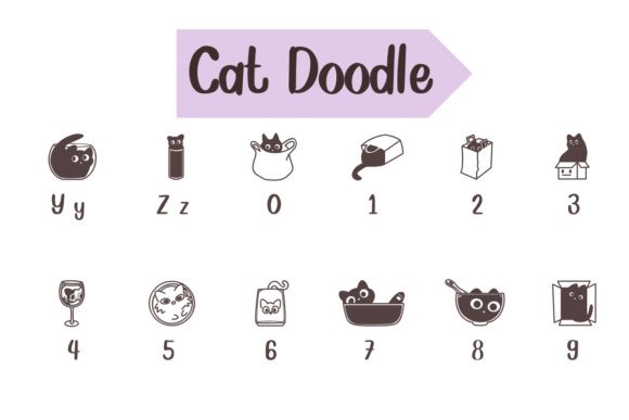 Cat Doodle Font - Preview 3