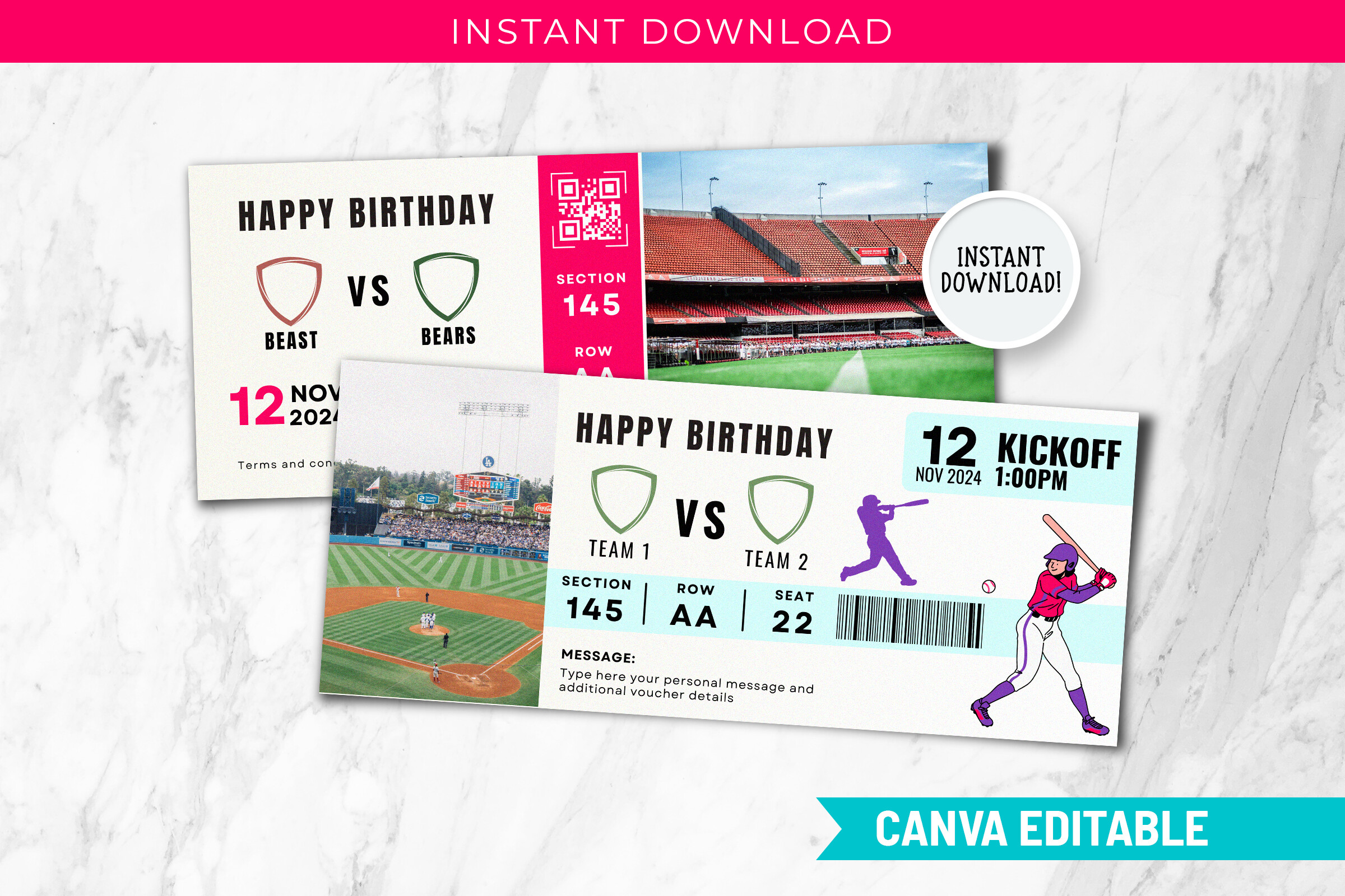 Chile Trip Surprise Gift Ticket Canva