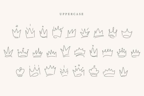 Crown Heart Font PNG with transparent background - Preview 1