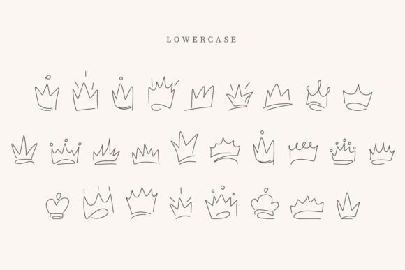 Crown Heart Font PNG with transparent background - Preview 2