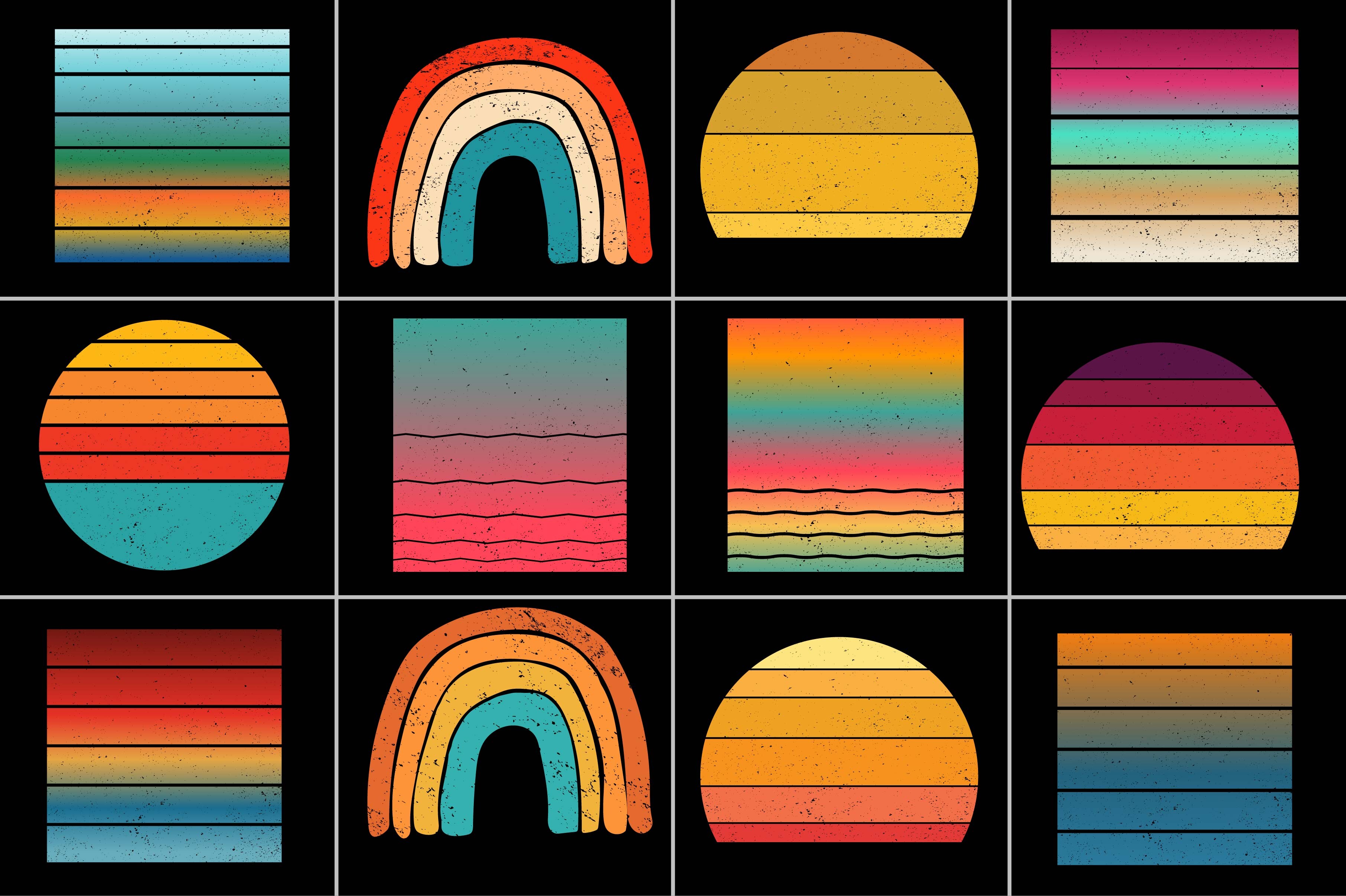 Grunge Retro Vintage Sunset Graphic by T-Shirt Design Bundle · Creative ...
